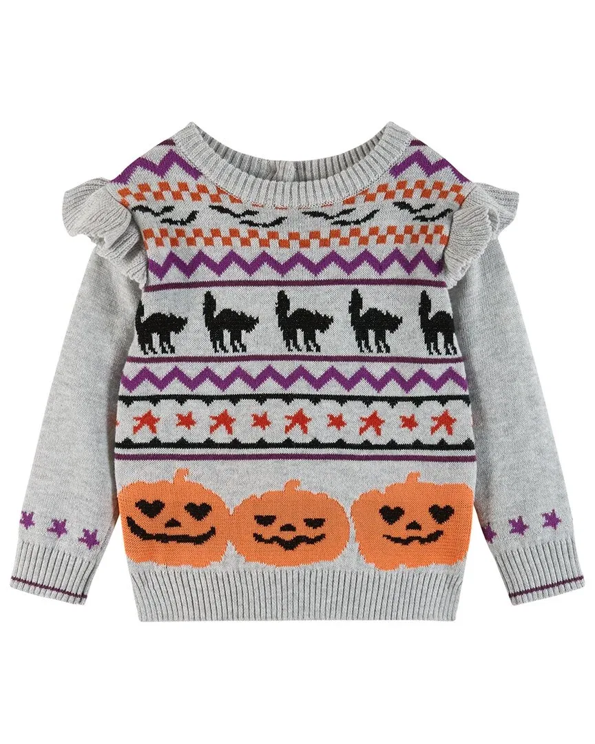 Детский комплект туники и леггинсов с осенним принтом Andy & Evan Halloween Fairisle, серый — фото 3