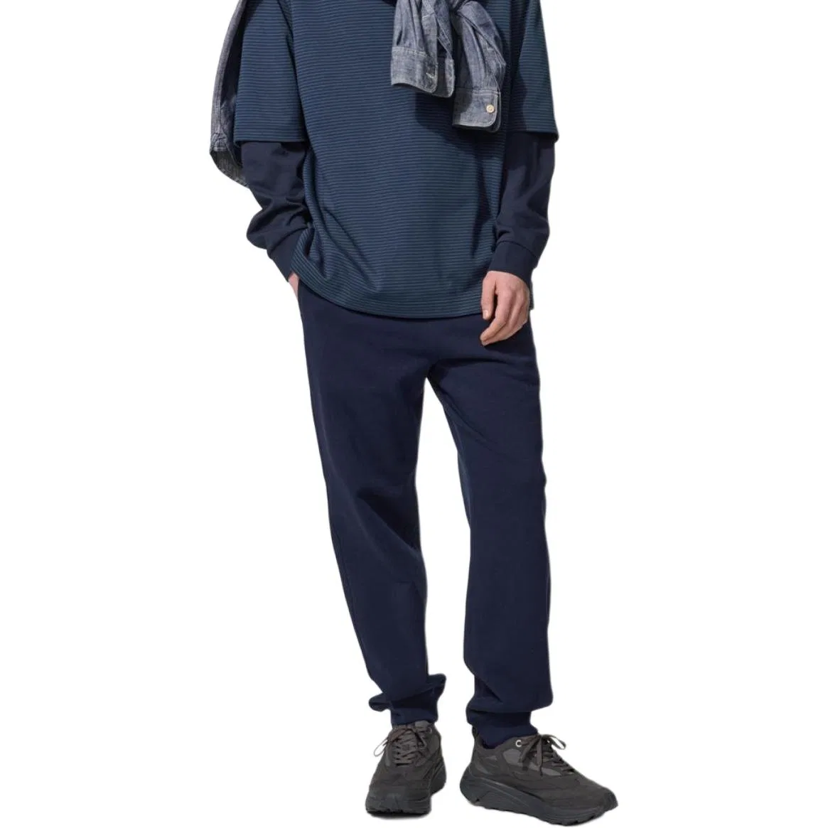Мужские спортивные брюки прямого кроя Straight Fit UNIQLO, Navy Blue — фото 4