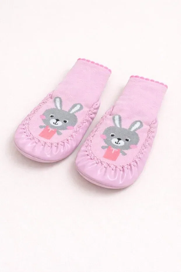 Детские носки кожаные модели Çarık socks Numix Baby Kids, Pink — фото 4
