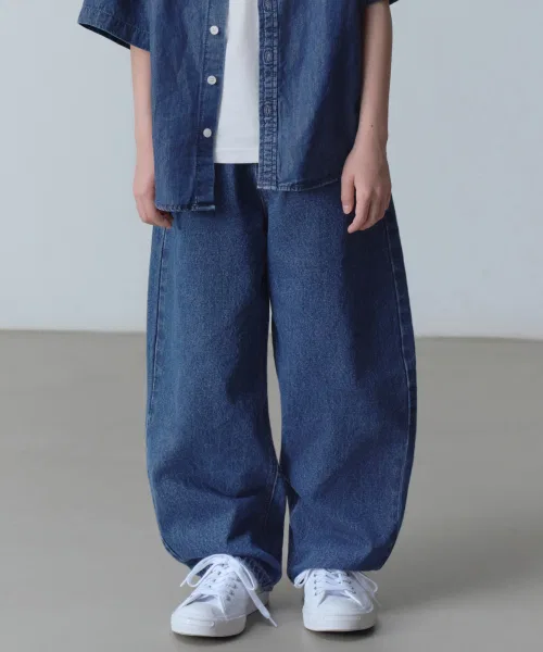 Детские джинсы с изогнутым кроем Medium Indigo MUSINSA STANDARD KIDS
