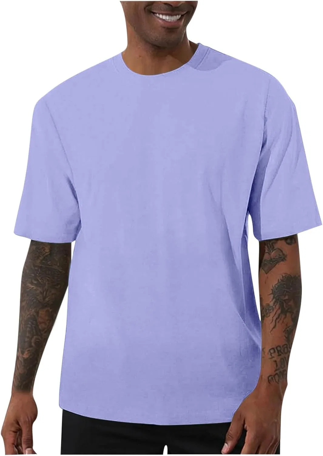 Мужская классическая футболка свободного кроя с коротким рукавом, Purple