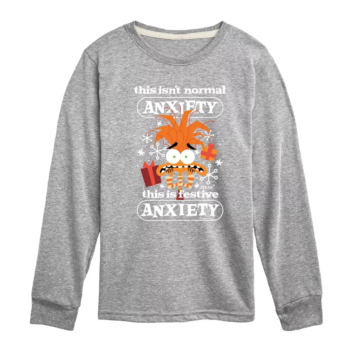 Детское лонгслив с принтом Inside Out Inside Out, Athletic Heather