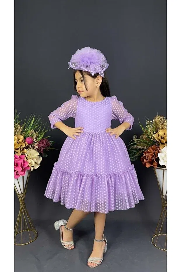 Детское платье для девочек кружевное Katkat Princess Lace Buckle Mnk, Lila — фото 2