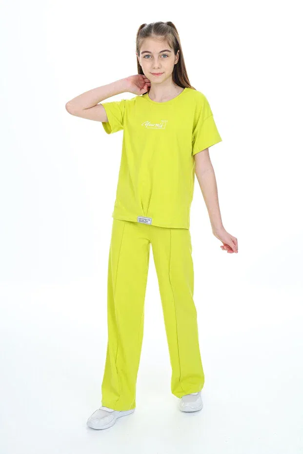 Детский комплект для девочек с принтом Emblem Printed Toontoy, Light Green