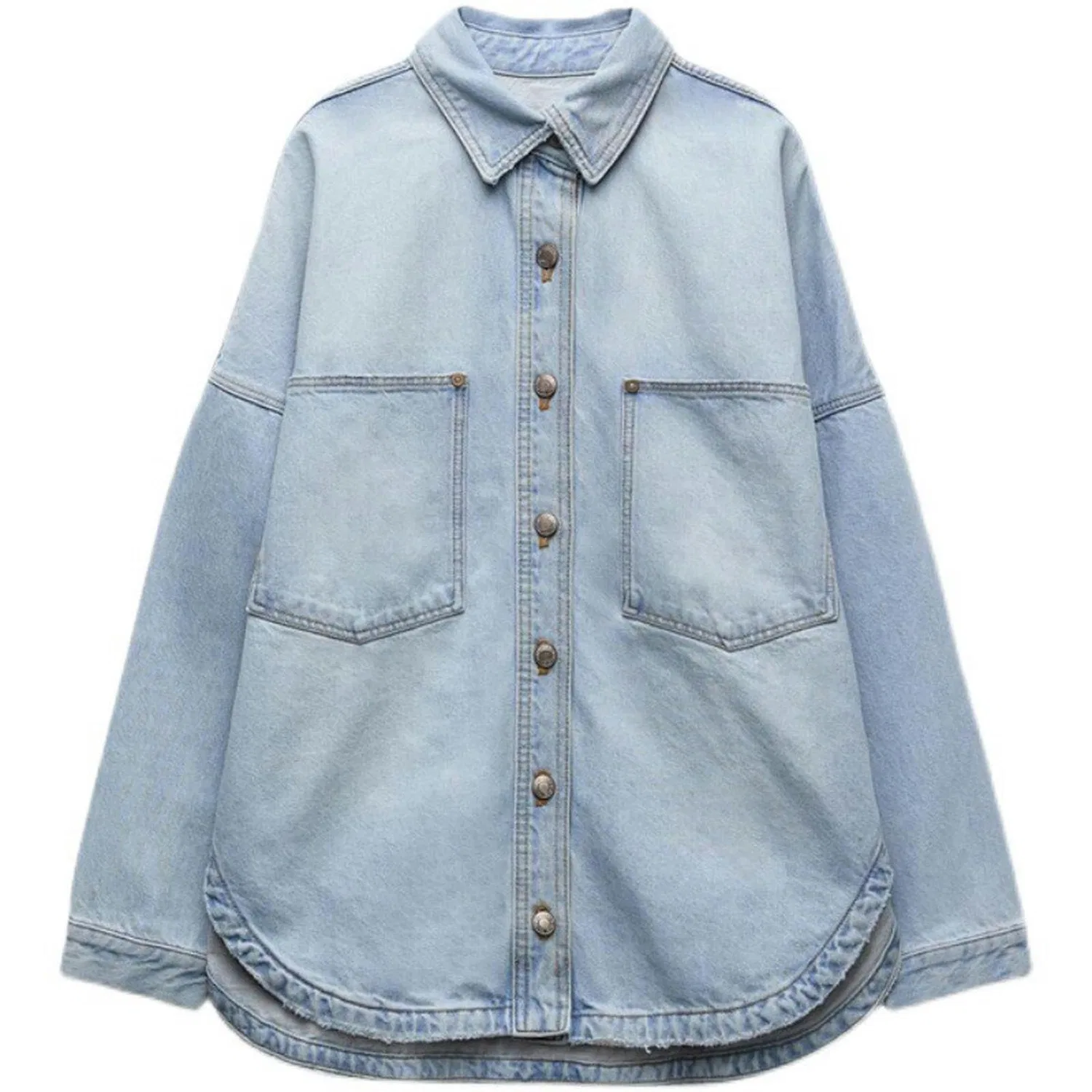 Женская джинсовая куртка свободного кроя New Trend Autumn Fashion Versatile Loose Denim Tops and Jackets, Azure
