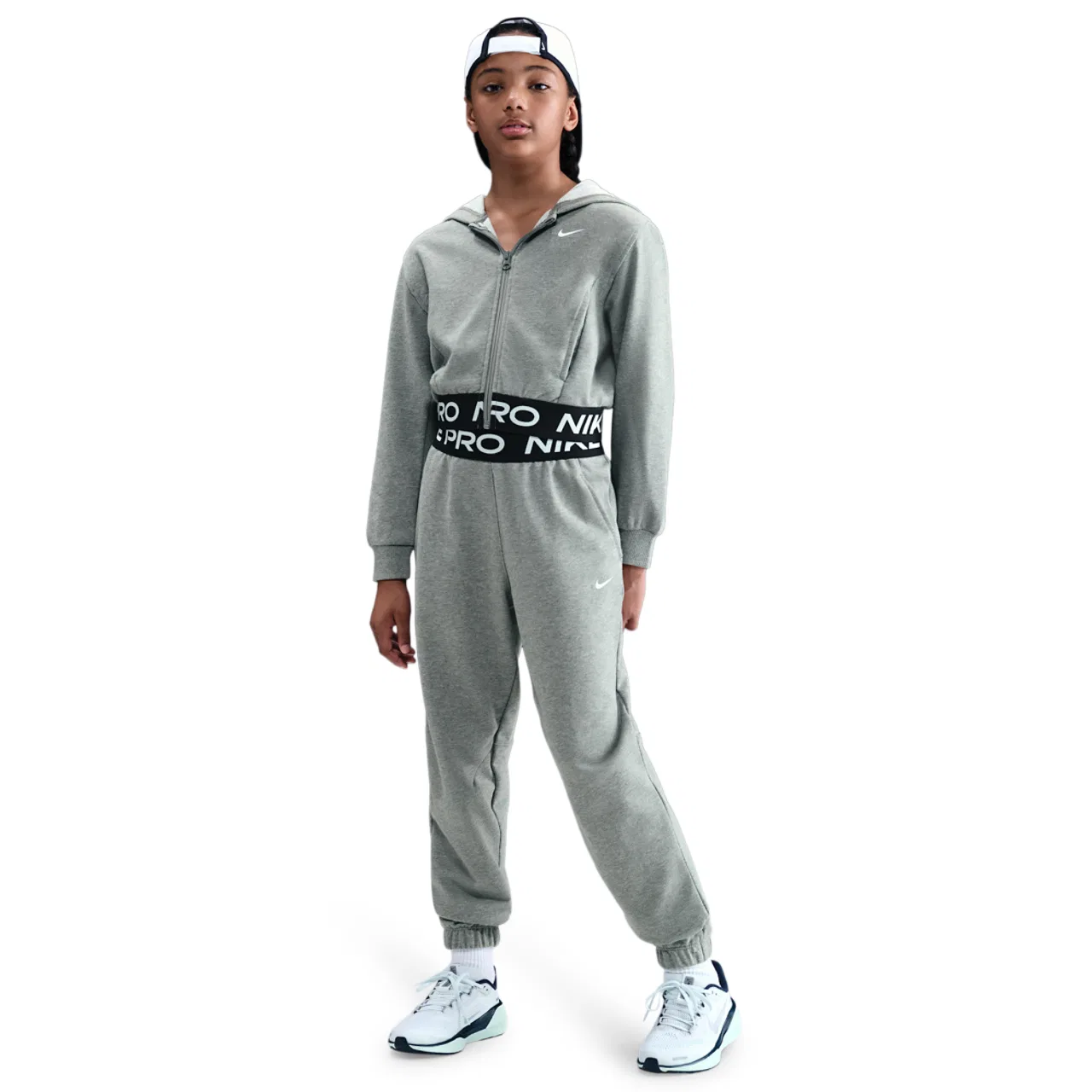 Детское флисовое худи на молнии Dri-FIT Nike NP, цвет Black/Carbon Heather/Dark Steel Grey — фото 4