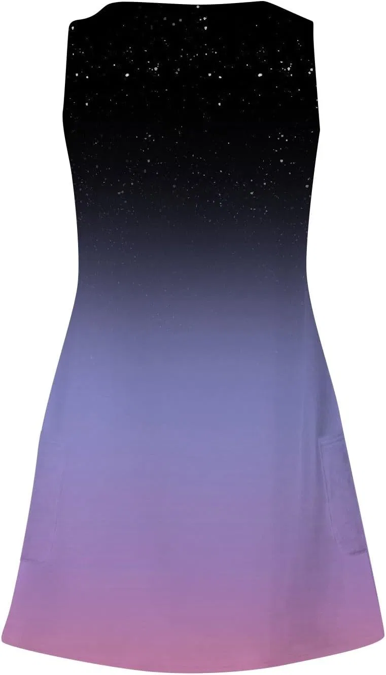 Женское летнее платье-футболка с V-образным вырезом Gradient, Purple — фото 4