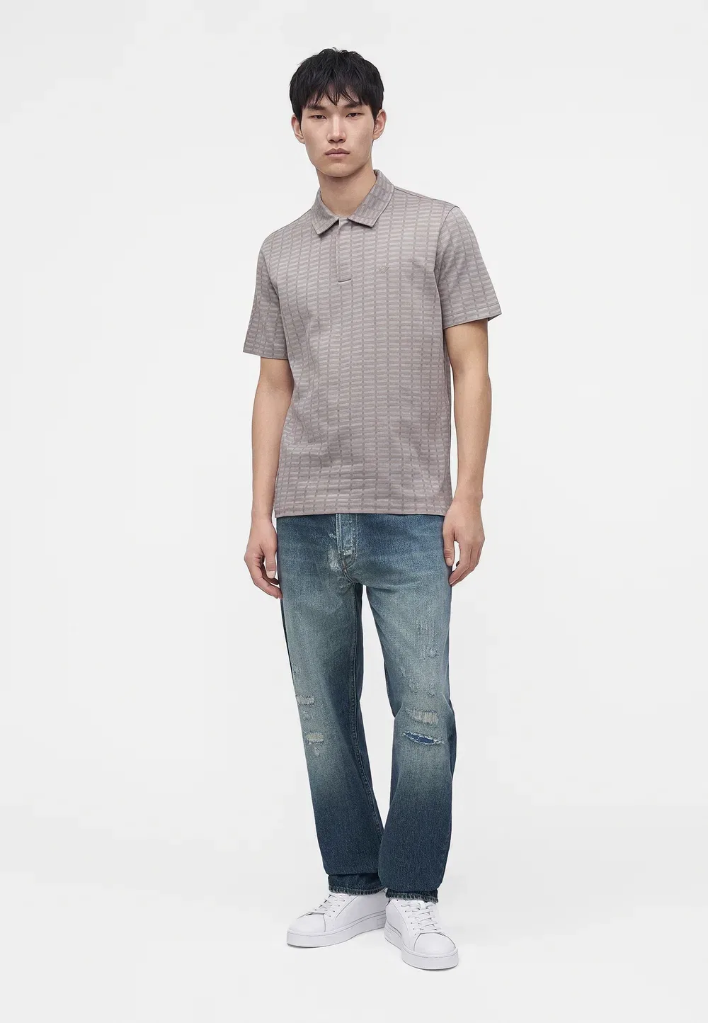 Брюки с карманами - джинсы прямого кроя Emporio Armani, Medium Blue Denim — фото 2