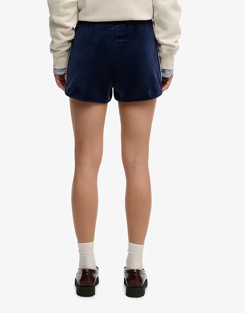 Шорты из велюра Country club Superdry, насыщенный темно-синий — фото 3