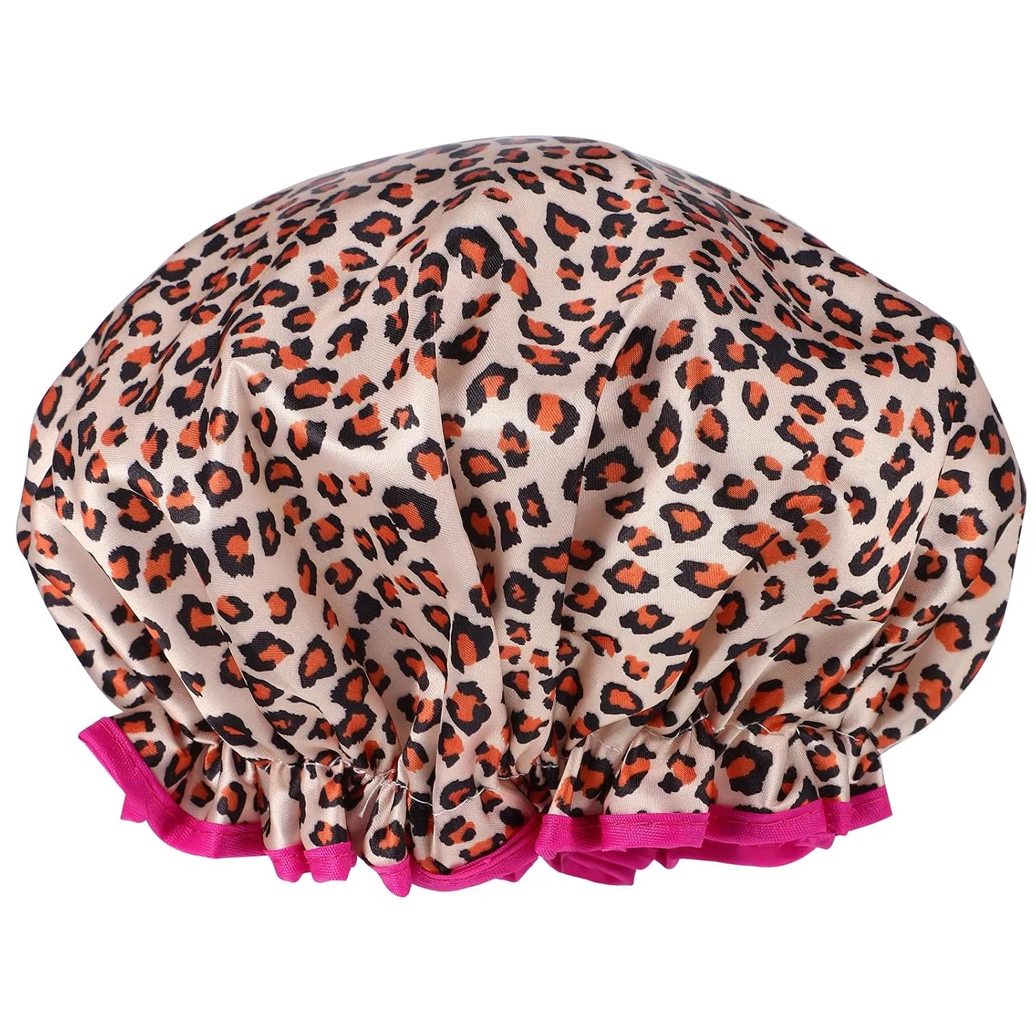 Шапочка для душа с леопардовым принтом DIYEAH, PEVA, 27x11x0.3 см, Многоцветный