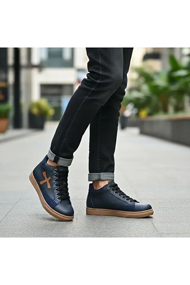 Детские ботинки для мальчиков на молнии и шнуровке Active Kids Shoes, Navy Blue