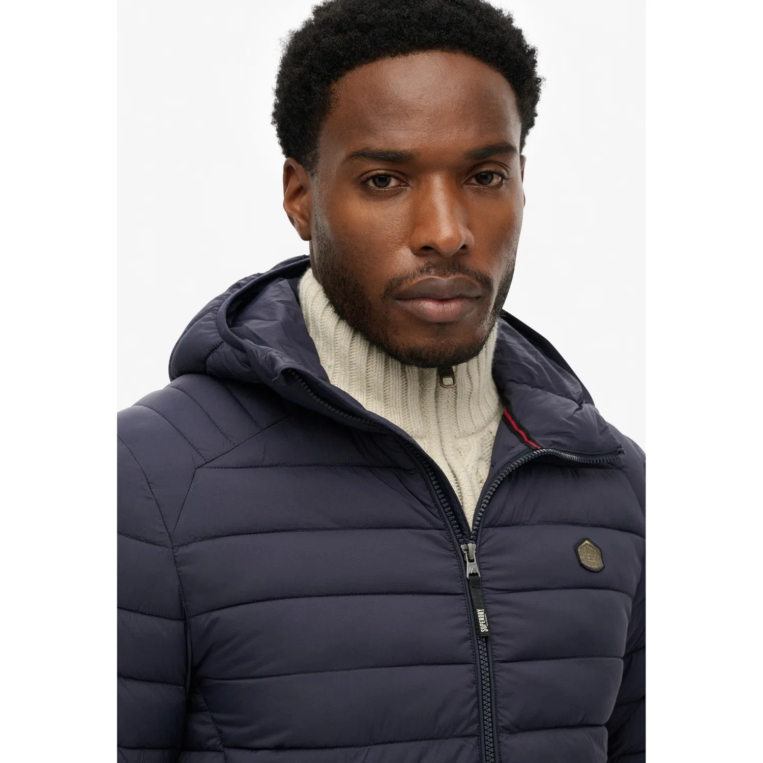 Мужская стеганая куртка с капюшоном Hooded Fuji Lite Jacket Superdry, Eclipse Navy — фото 4