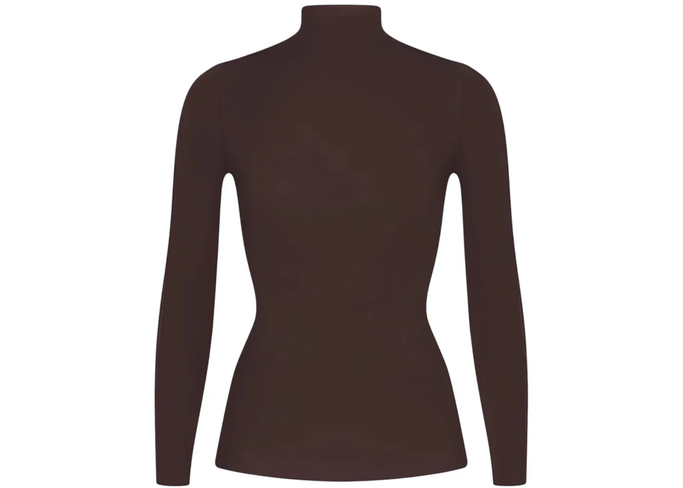Женский топ с длинным рукавом Nike x SKIMS Weightless Layers Mock Neck Long Sleeve Top, Dark Roast