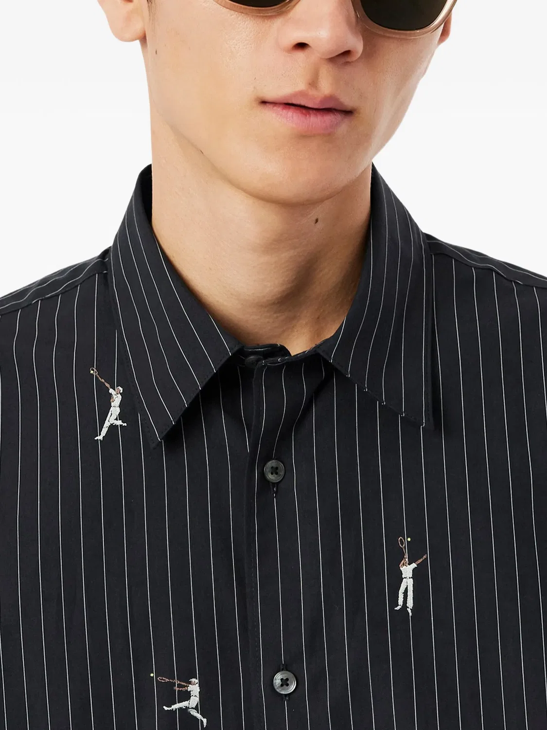 Рубашка с теннисным принтом Lacoste, черный — фото 3