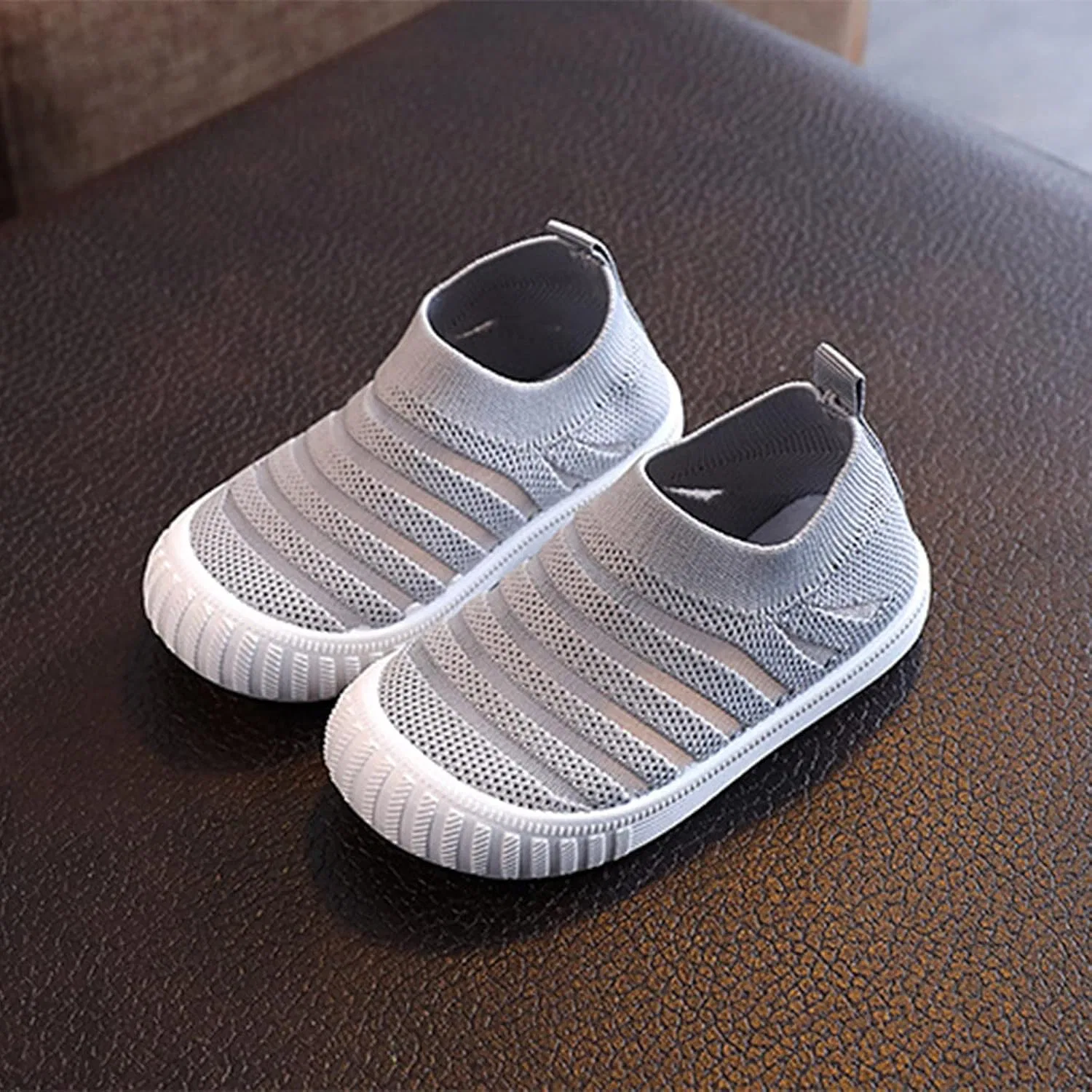 Детские кроссовки для девочек с принтом Autumn Flying Woven Mesh, Grey — фото 4