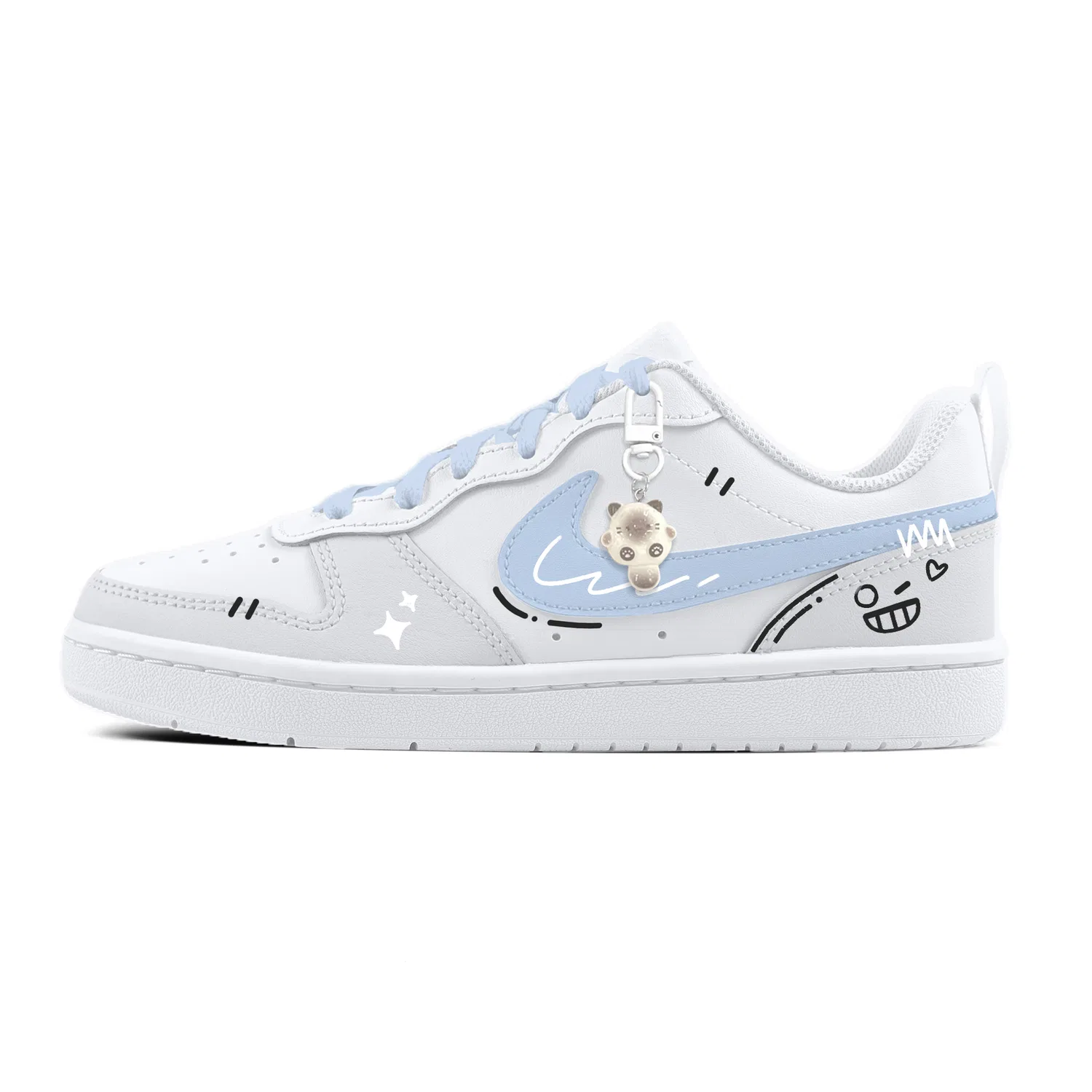 Детские кроссовки для скейтбординга с принтом кота Starry Blue Nike — фото 3