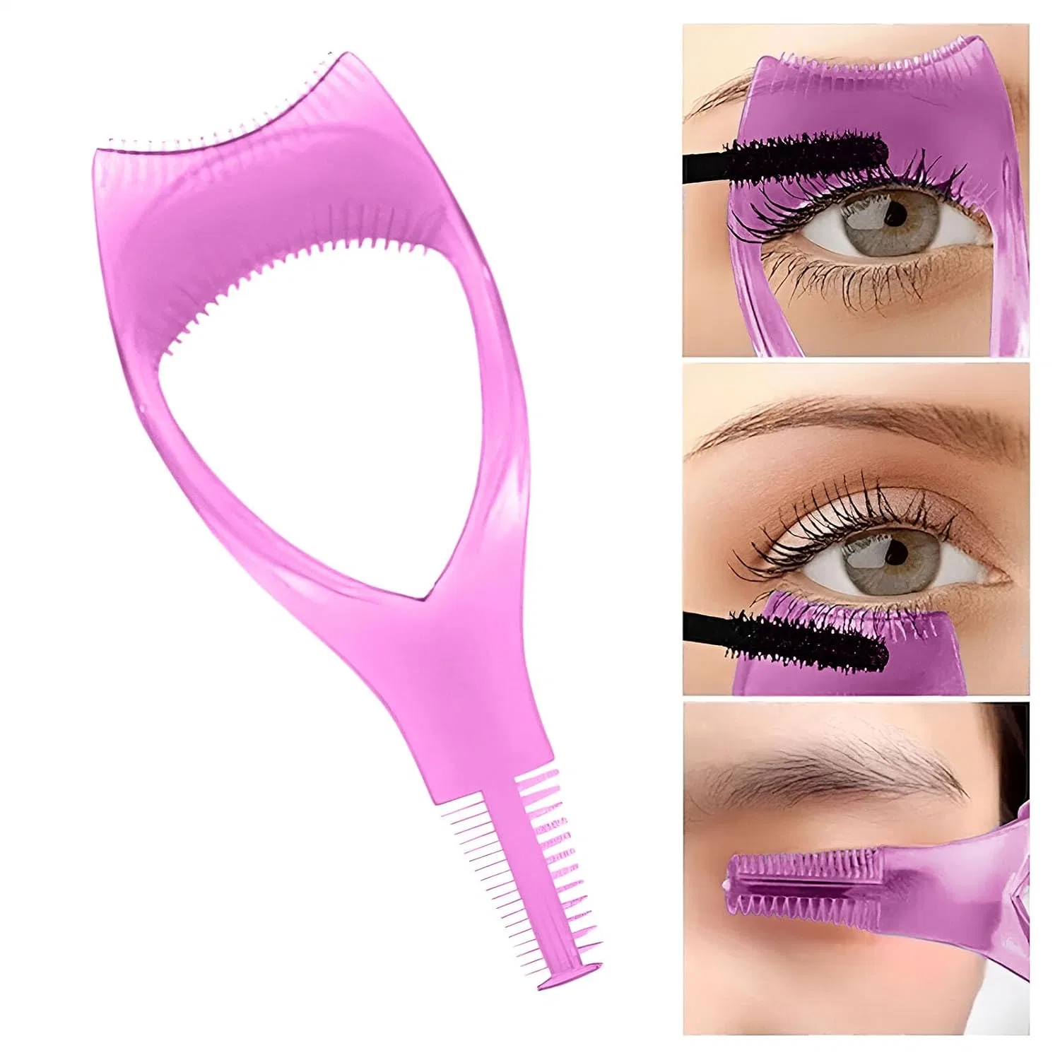 Защитный щиток для ресниц, с двусторонним изогнутым гребнем, Generic, Hot Pink — фото 4