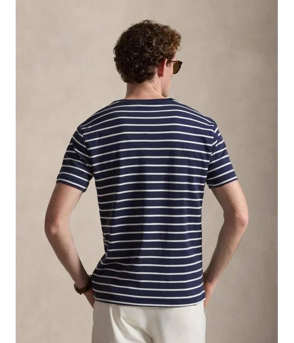 Мужская футболка с круглым вырезом Custom Slim Fit Polo Ralph Lauren, Blu Marino — фото 3
