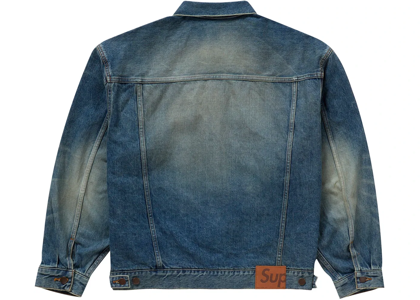 Мужская куртка-джинсовка с потертостями Selvedge Supreme, Washed Indigo — фото 2