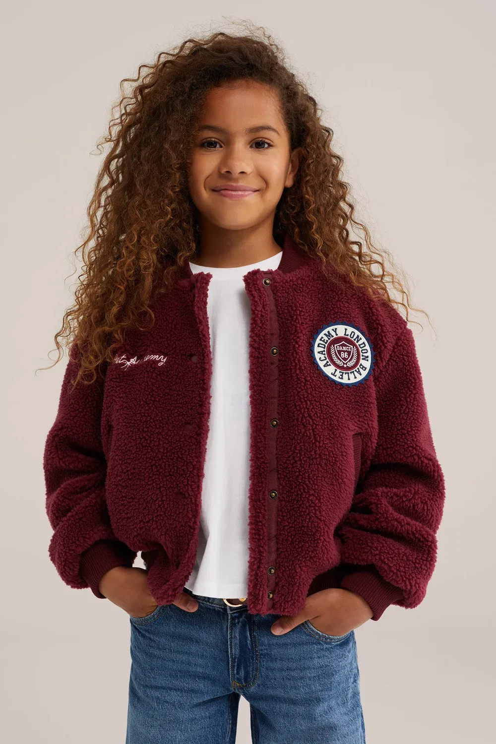 Флисовая куртка We Fashion, Burgundy Red — фото 3