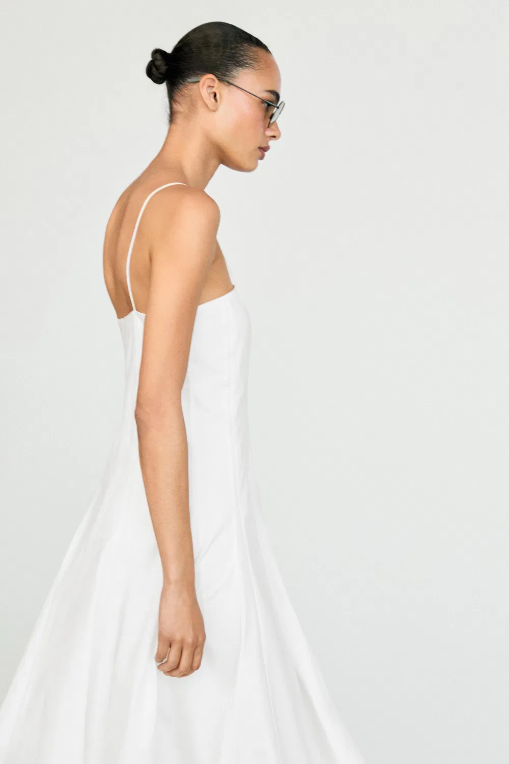 Платье Massimo Dutti, миди, белое — фото 3