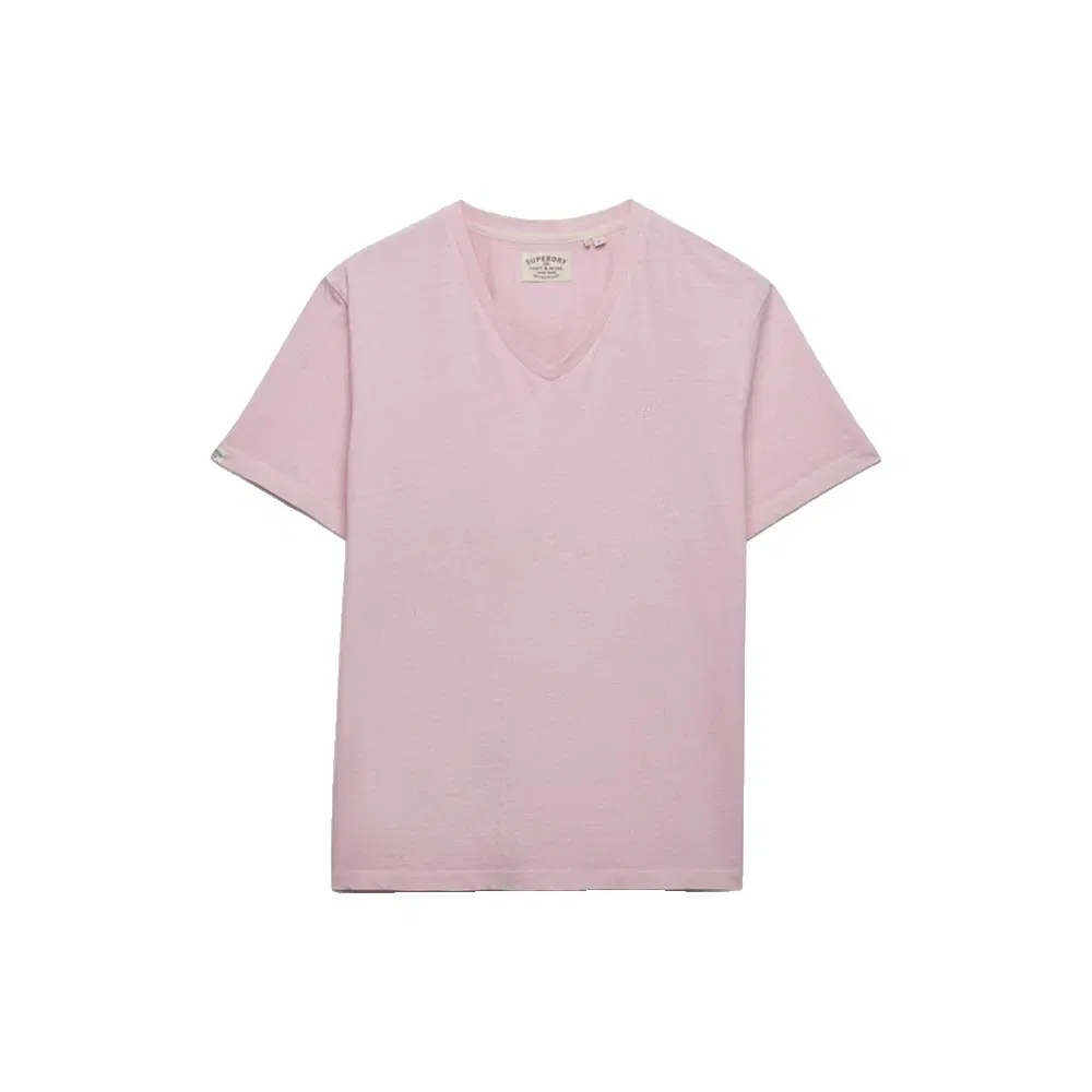 Футболка с v-образным вырезом Classic Cotton Linen Vee Superdry, розовый — фото 3