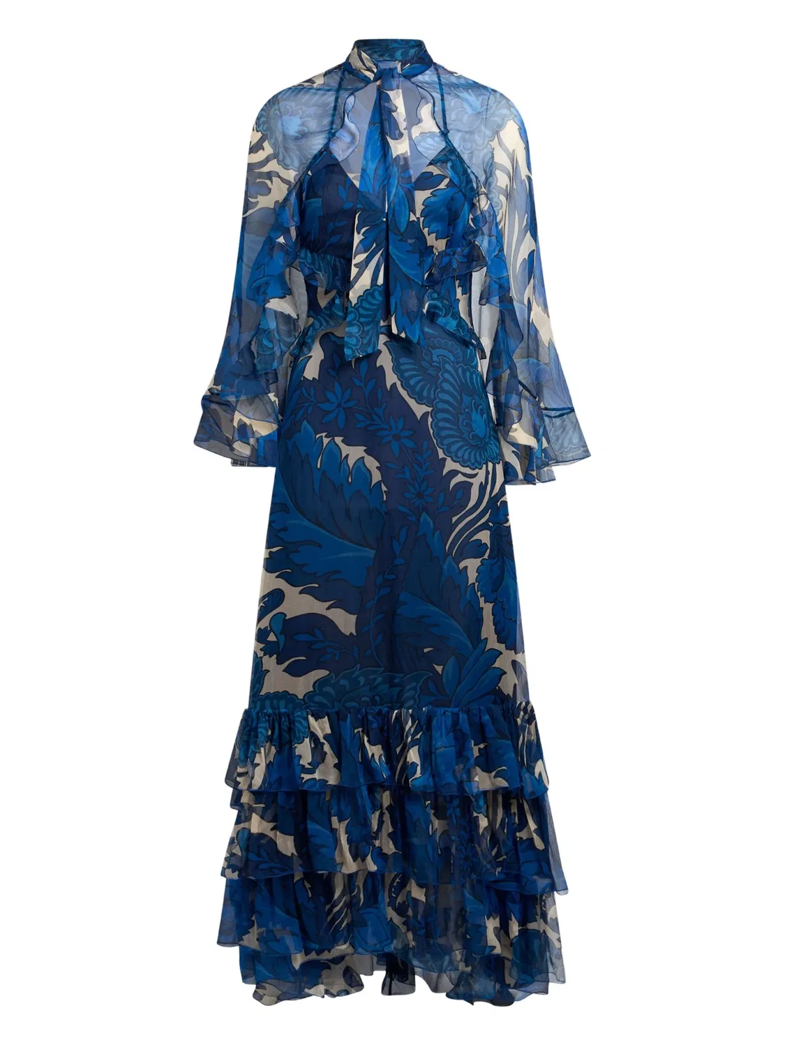 Платье с рюшами ETRO, синий