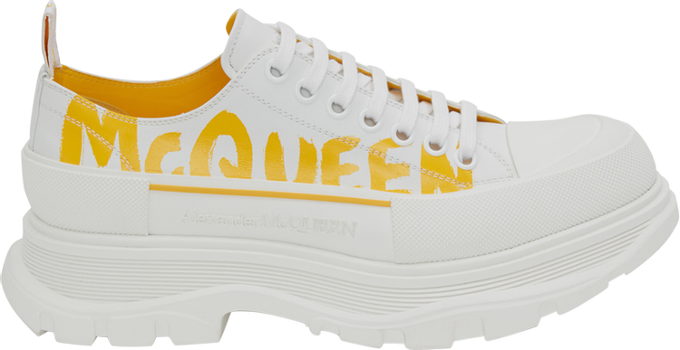 

Кроссовки Alexander McQueen Tread Slick Lace-Up White Pop Yellow, белый