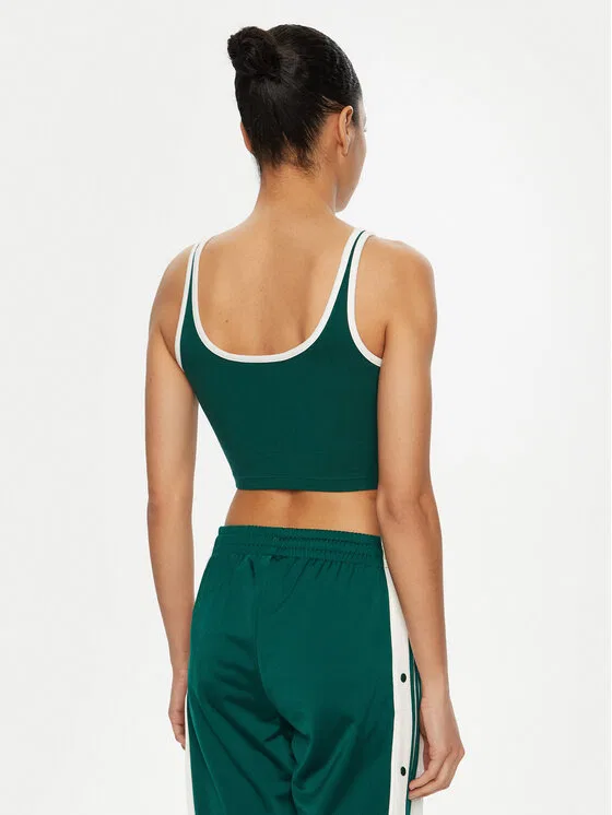 Топ slim fit adicolor 3-Stripes Adidas, зеленый — фото 3