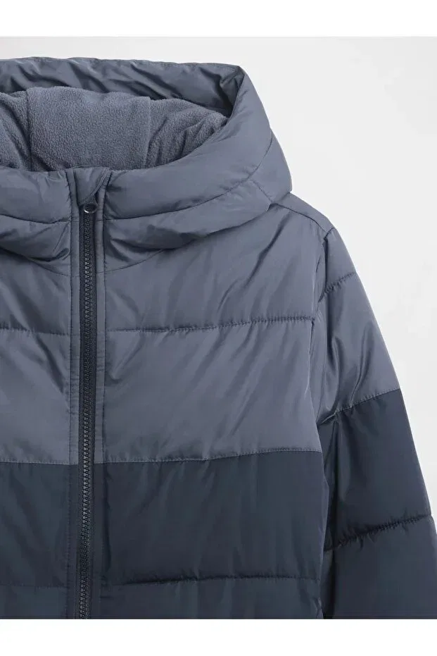 Детское зимнее пальто-пуховик для девочек с капюшоном V-Warmest puffer Gap, Navy Blue — фото 4