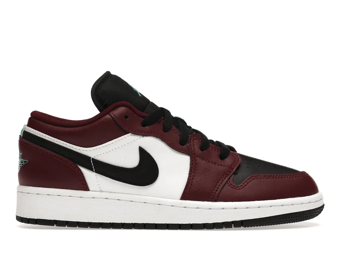Детские кроссовки Lifestyle с принтом Jordan 1 Low SE Jordan, Dark Beetroot/Black-Roma Green