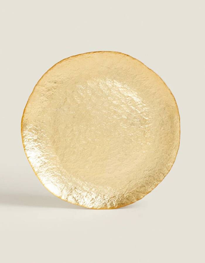 

Тарелка Zara Home Gold Glass Service Plate, золотой