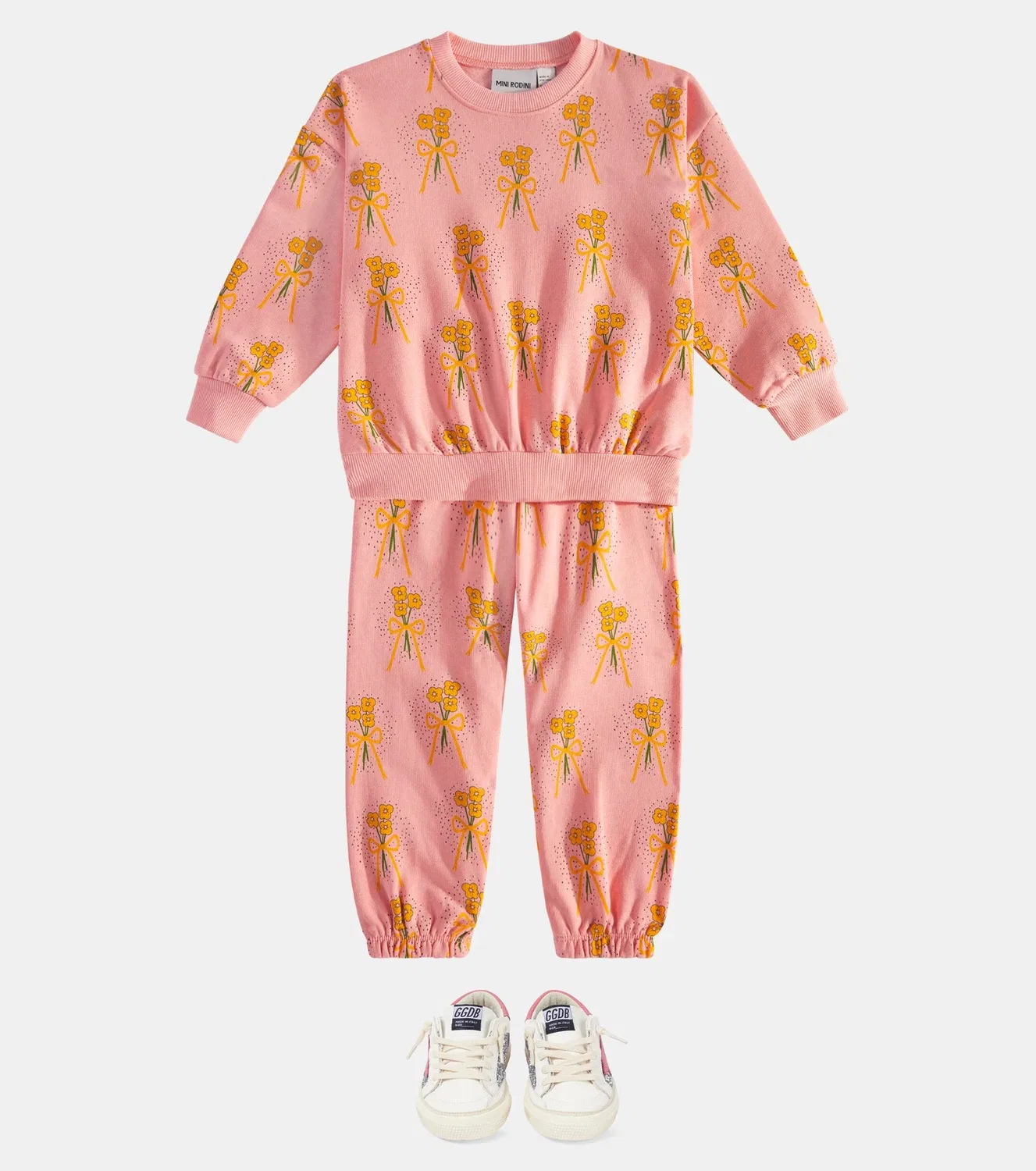 Свитшот хлопковый с длинным рукавом Mini Rodini, розовый — фото 2