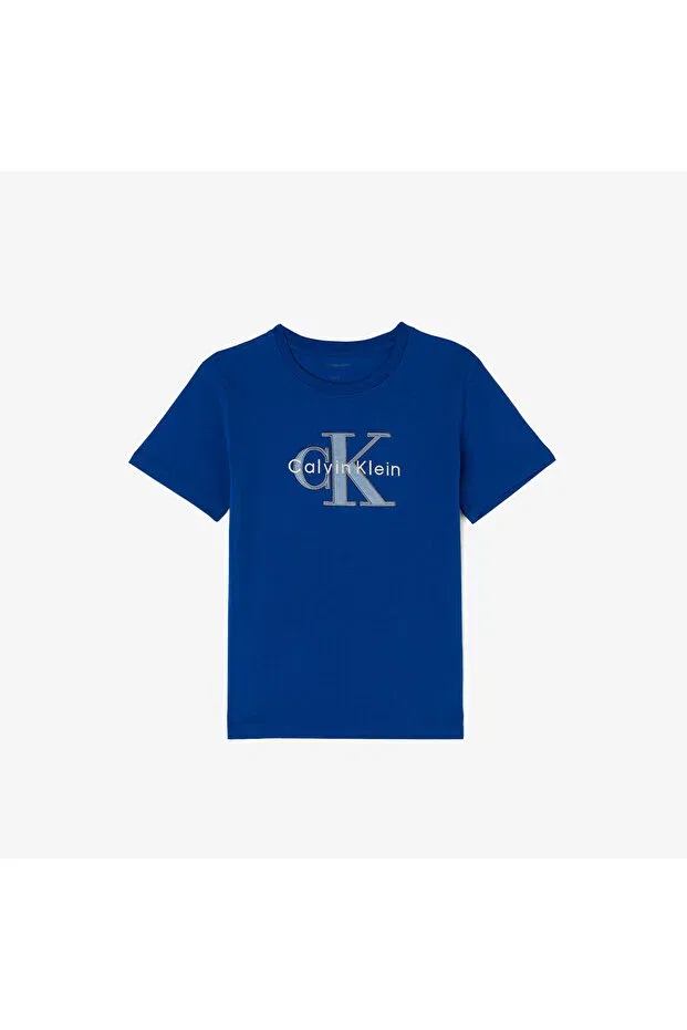 Детская футболка для девочек с коротким рукавом Calvin Klein, Blue — фото 4