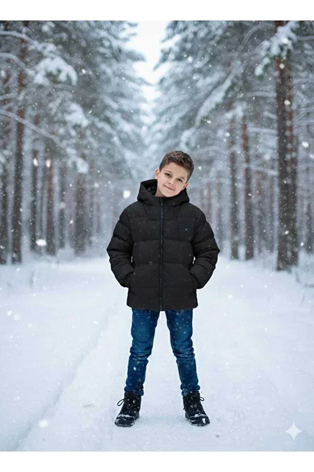 Детское пальто для мальчиков с длинным рукавом Benitto Kids, Black