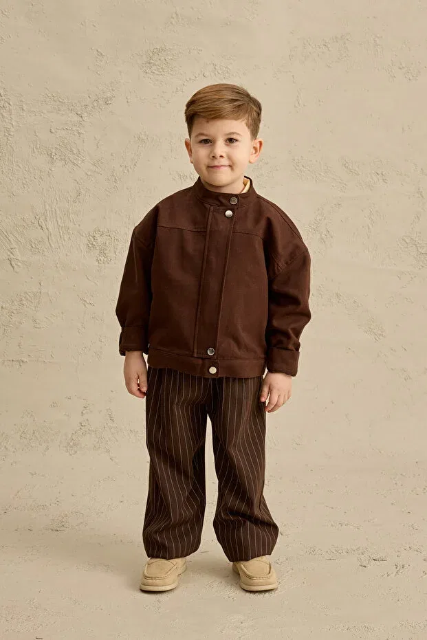 Куртка из парусины большого размера, коричневая Fahhar Kids