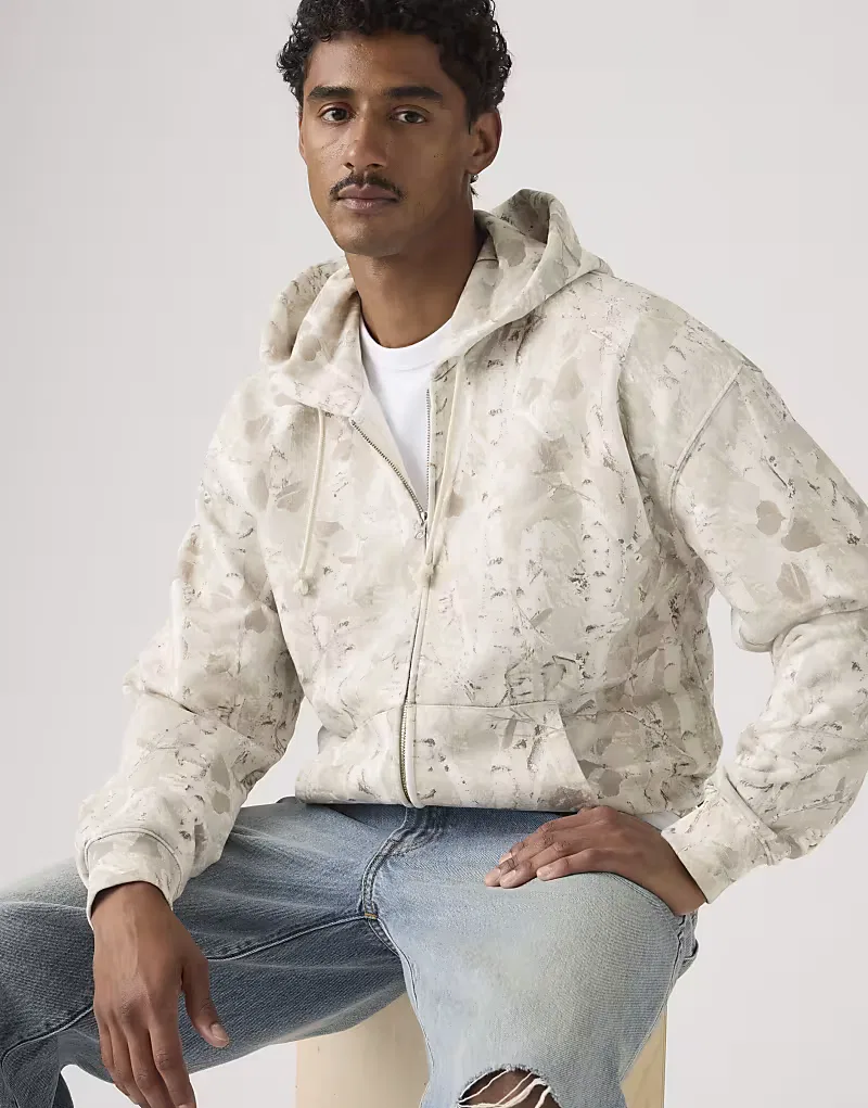 Худи Levi's Hayes свободного кроя на молнии нейтрального — фото 4