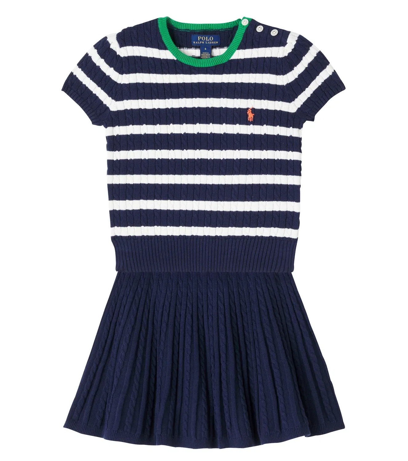 Комплект из вязаного топа и юбки Polo Ralph Lauren Kids, синий