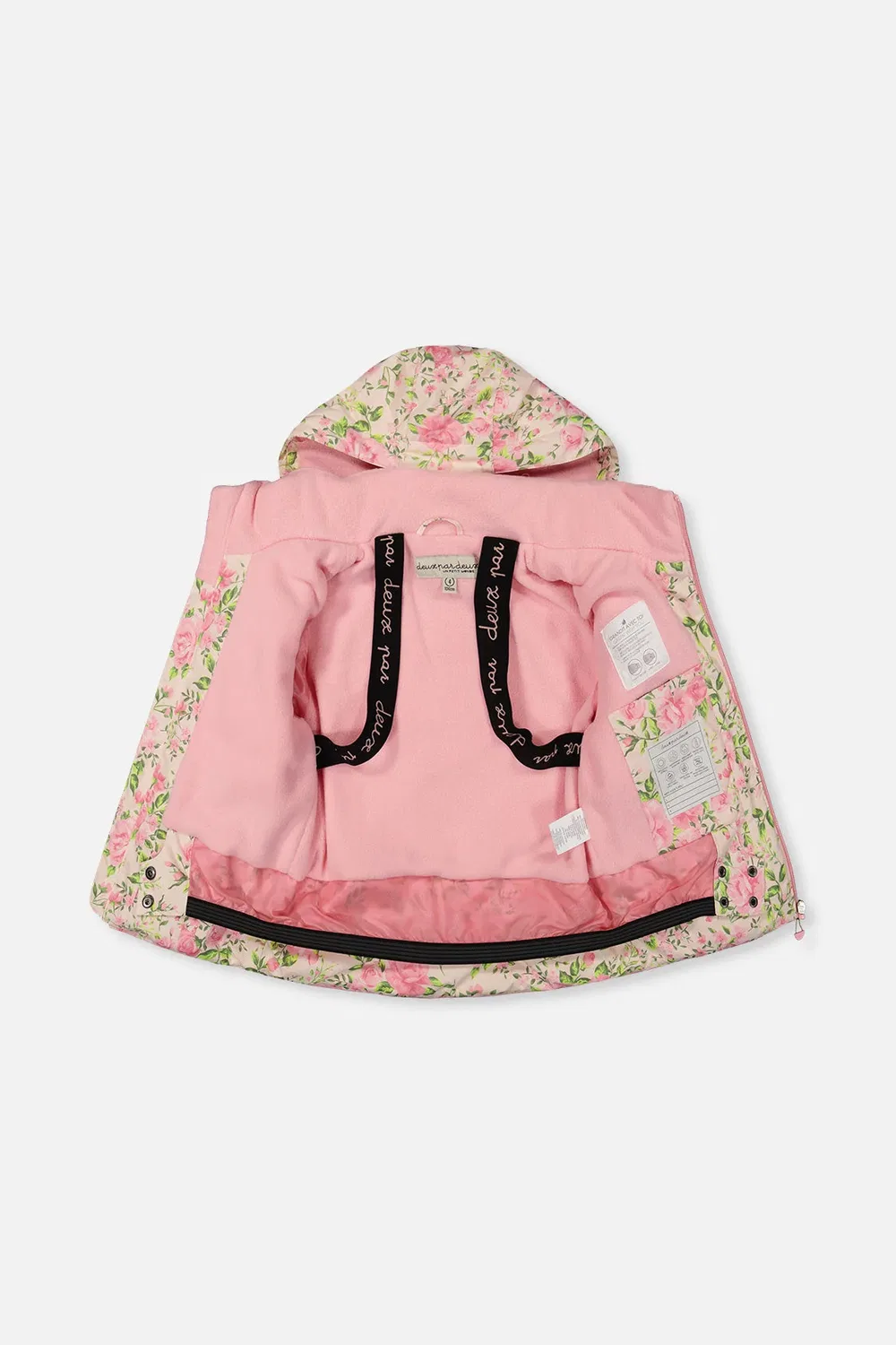 Детский зимний комплект из двух предметов с утеплителем Pink Mini Flower Print Deux par Deux, Pink Mini Flower Print — фото 4