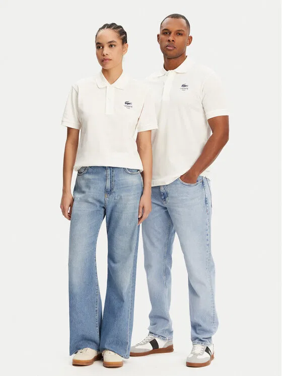 Поло Lacoste regular fit, кремовый — фото 2