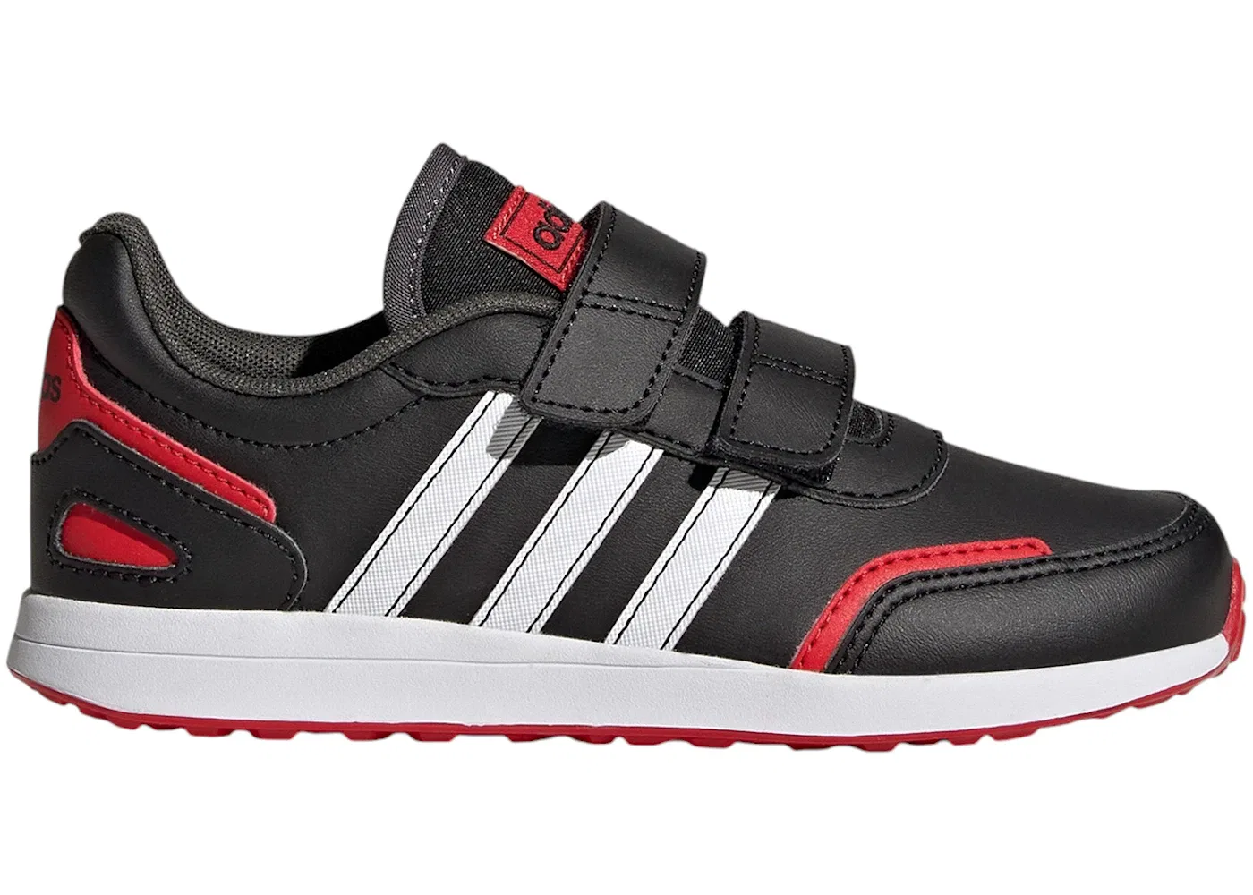Детские кроссовки с липучками Adidas VS Switch 3, Core Black Cloud White Vivid Red