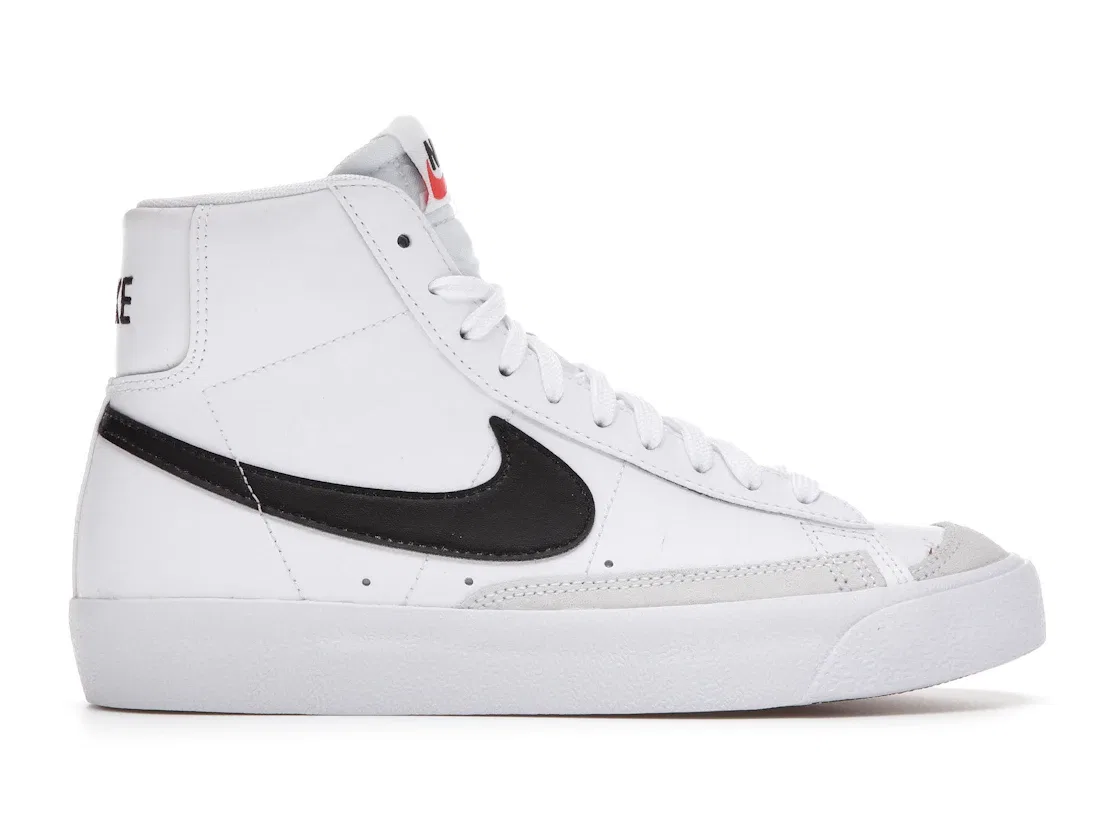 Детские кроссовки для мальчиков и девочек с вентилируемой подошвой Nike Blazer Mid 77, White/Black/Total Orange