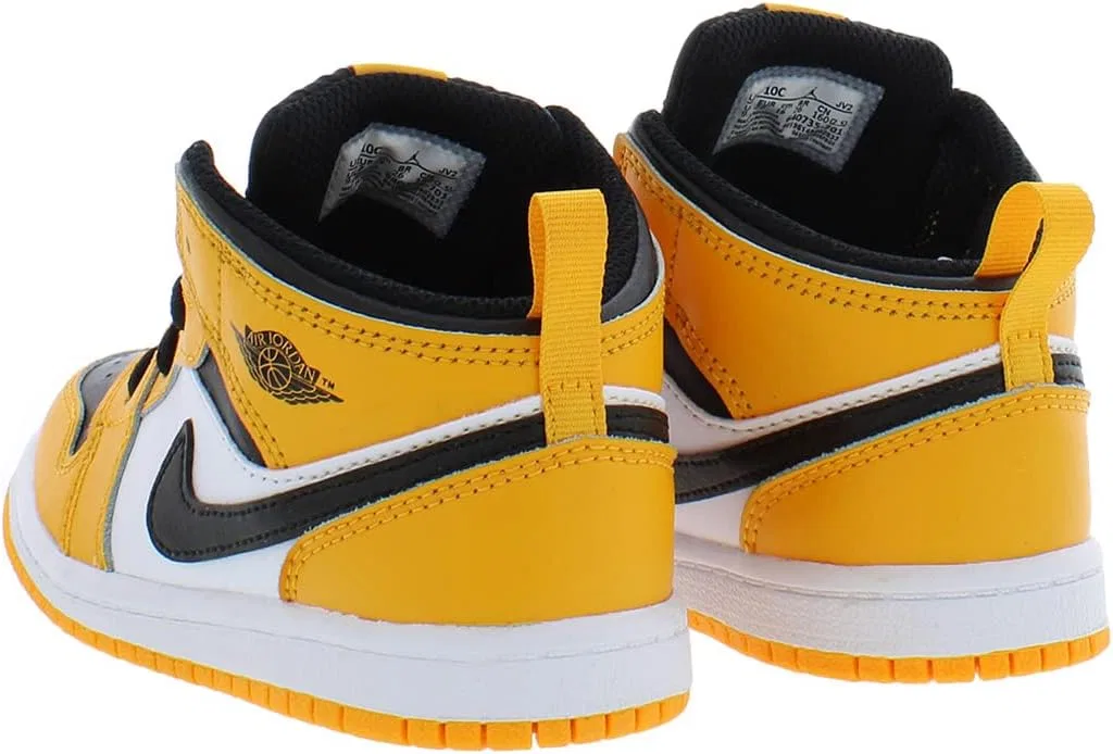 Детские кроссовки для мальчиков Jordan 1 Mid Black/Dark Iris-White, Taxi/Black/White — фото 2