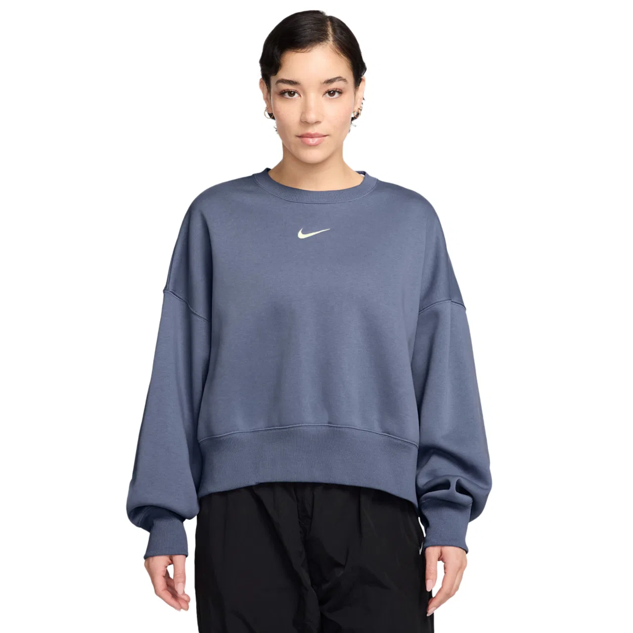 Женское худи Nike NSW Style Fleece Crew OOS, цвет World Indigo/White