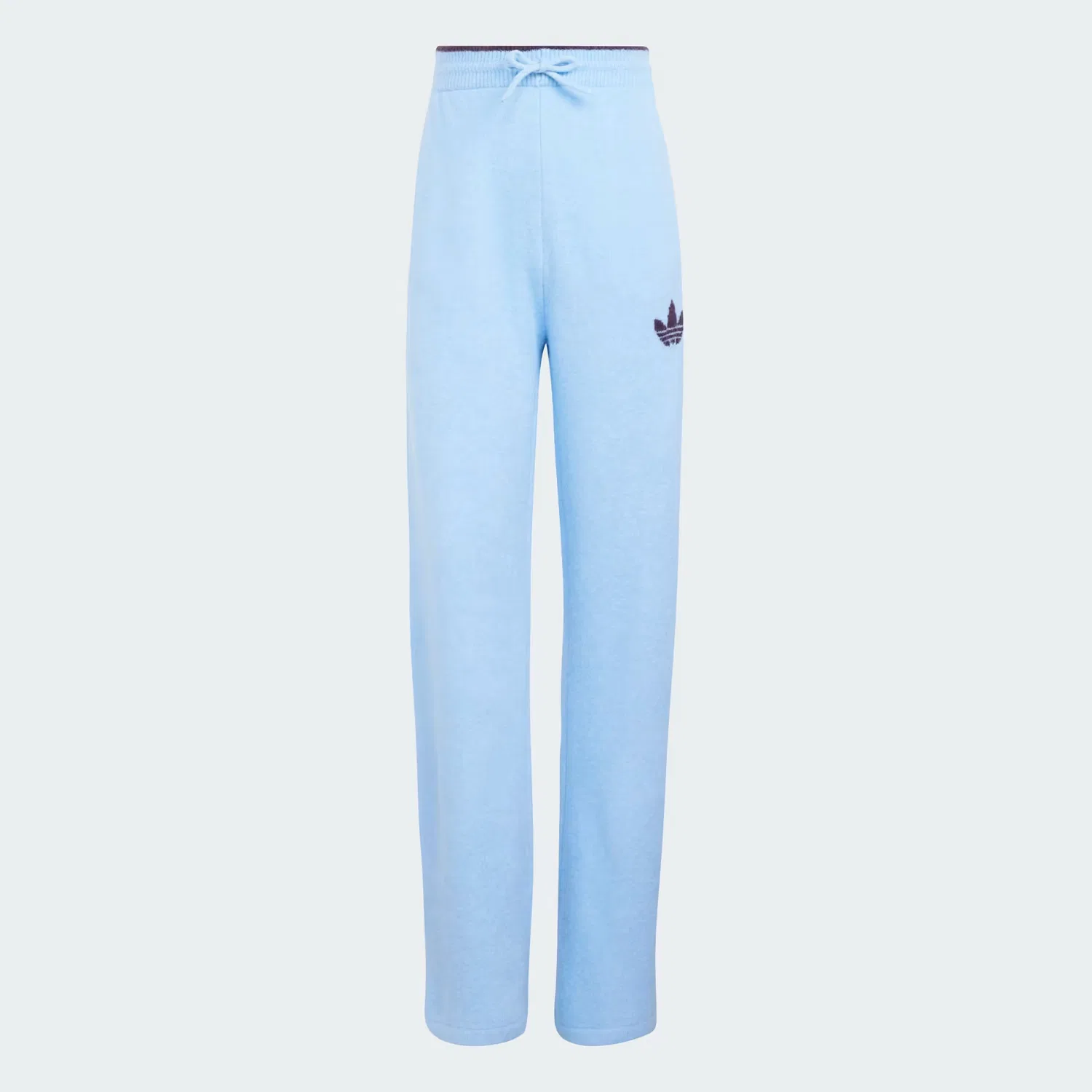 Женские вязаные брюки свободного кроя Knit Tipping Pants Adidas Originals, небесно-голубой/благородный красный — фото 4