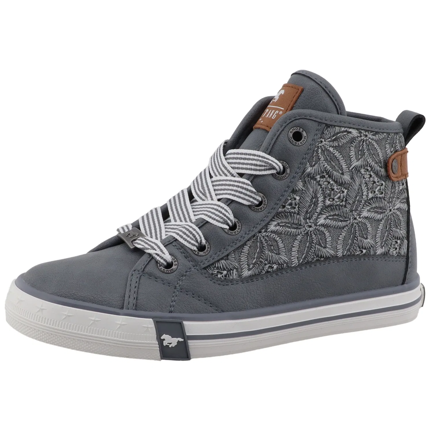 Детские высокие кроссовки с контрастной отделкой Mustang Shoes, Jeanasblau