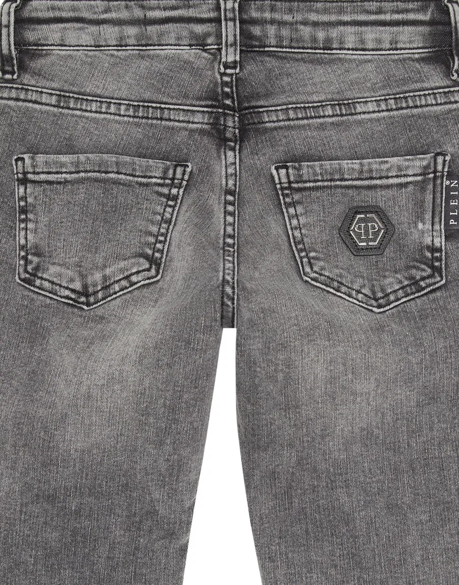 Джинсы Philipp Plein Regular Jeans серого цвета — фото 3