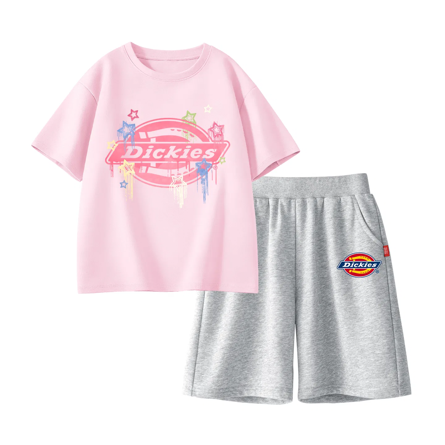 Детский спортивный комплект с логотипом Sunsun Star Logo Pearl Powder+Sunsun K Gray, Dickies, Sunsun Star Logo Pearl Powder+Sunsun K Gray