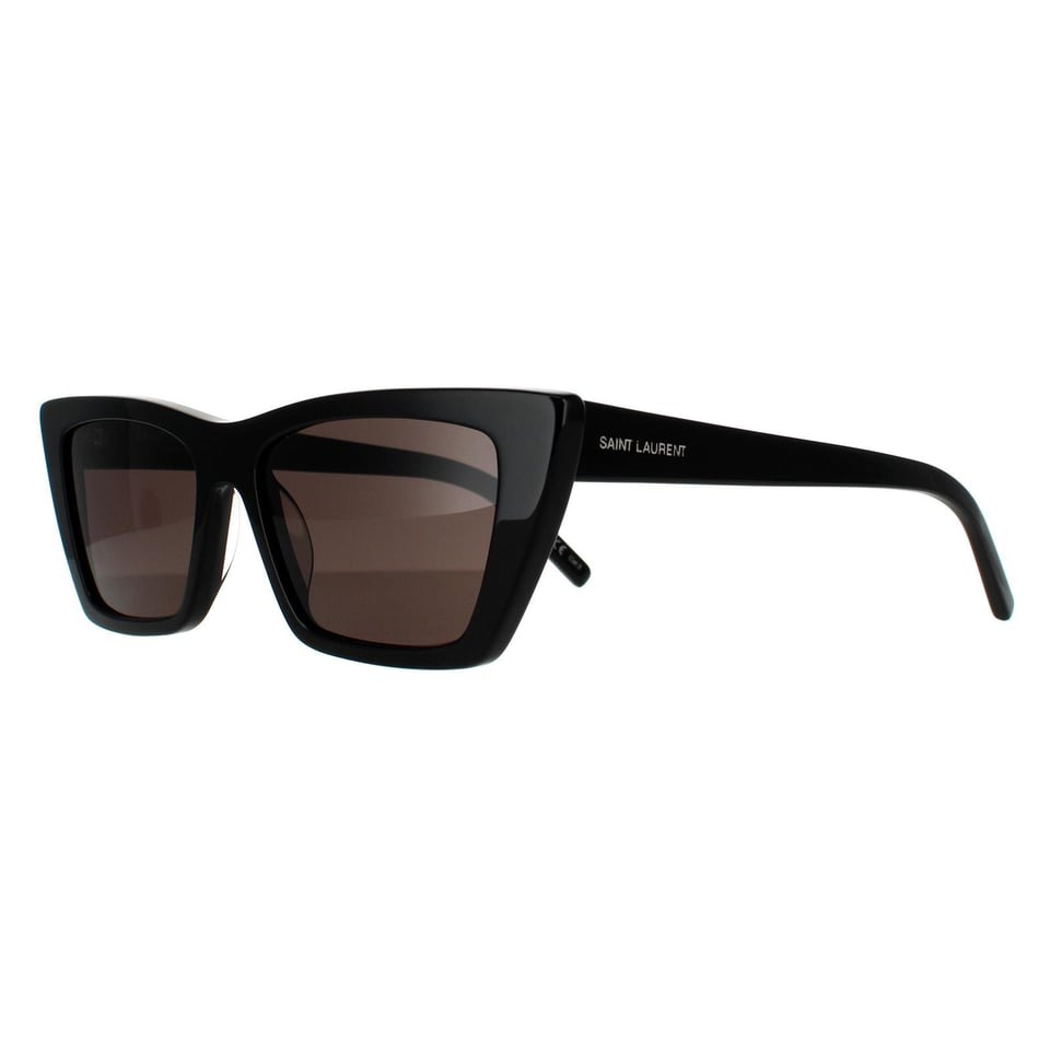 Солнцезащитные очки Saint Laurent Cat's Eyes, черный/серый — фото 2