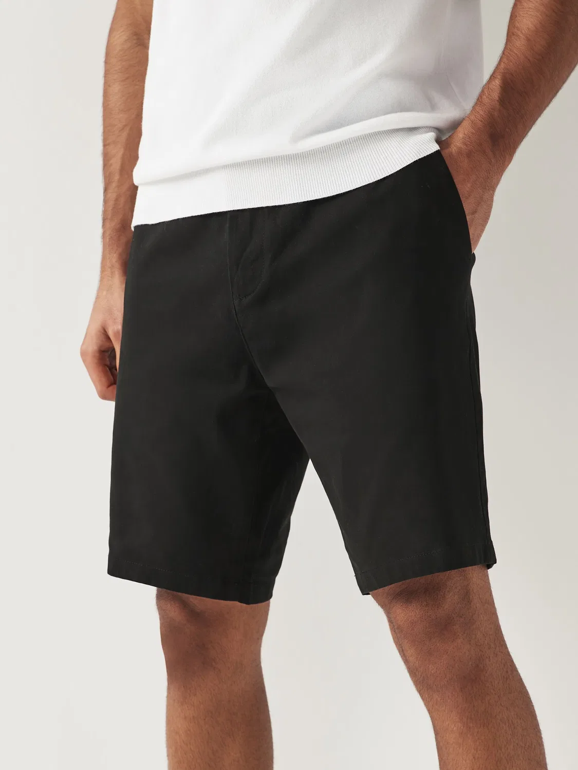 Шорты чинос, слим фит, Stretch Chinos Shorts Next, черный